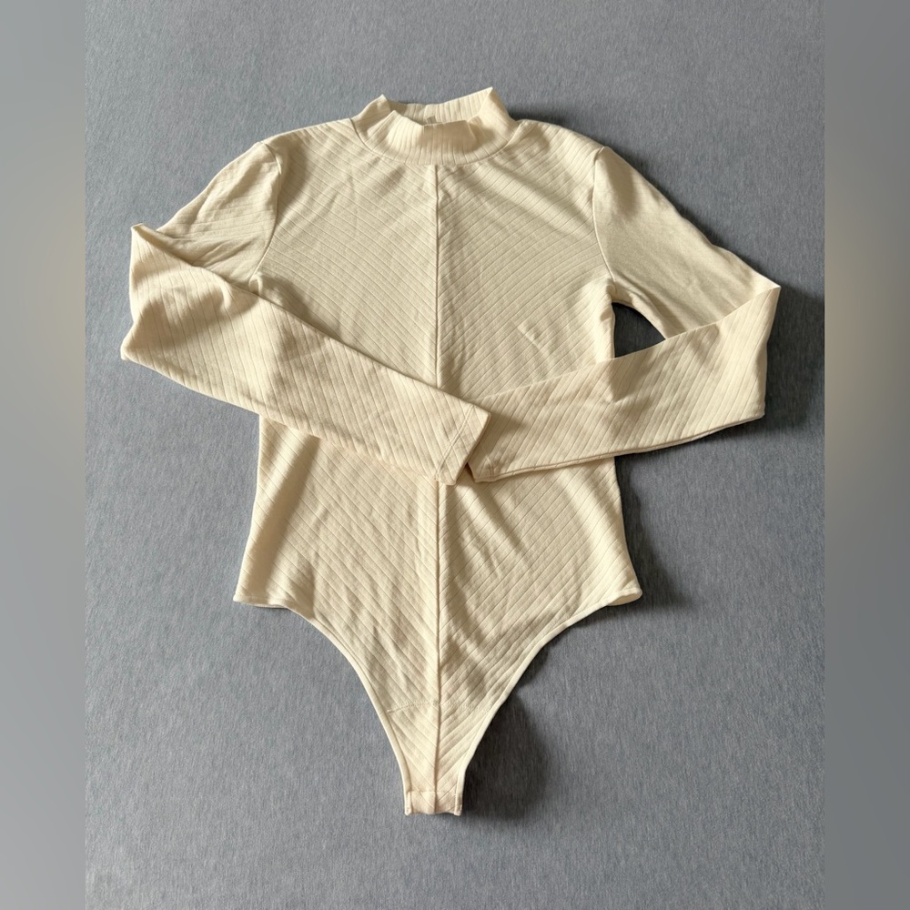 Knix Papaya Mockneck Bodysuit Cream